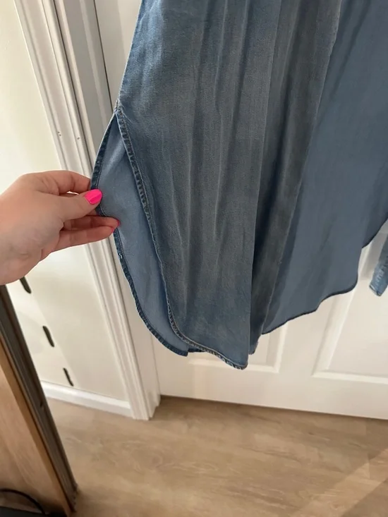 Caslon Light Wash Denim Shirt Dress Jacket - Light Blue - Picture 5 of 6